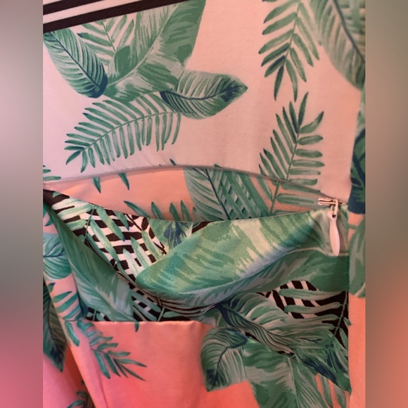 Paradise Bay Pink & Green Hawaiian Cover up Dress Night Gown with back pocket XL - Picture 2 of 4